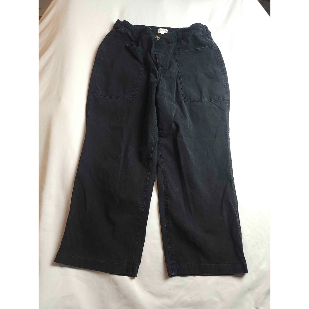 Wonderly Cropped Pants Womens 16 Black Minimalist Utilitywear Everyday‎ Basics